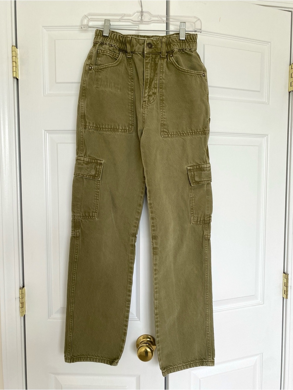 Free People Olive Cargo Jeans Pants - Straight leg